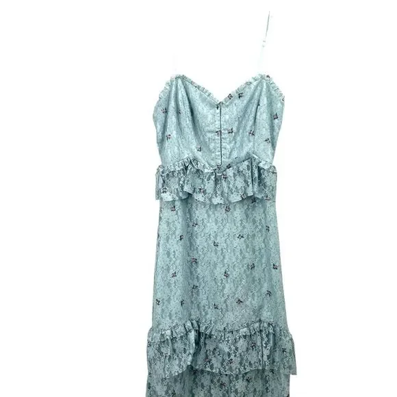 MAJORELLE Aisling lace tiered‎ Gown dress in Baby Blue Size S